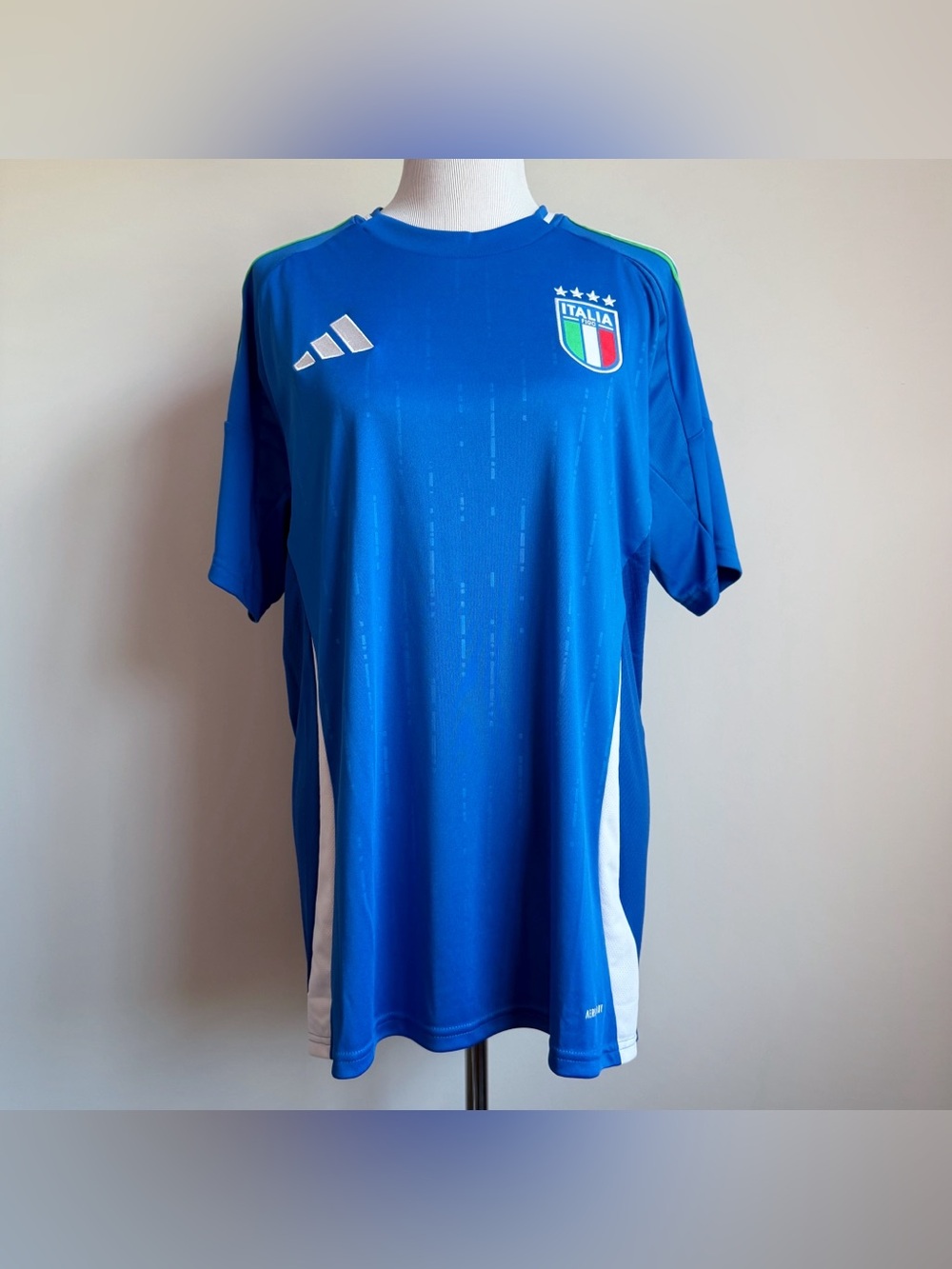 Adidas Italy Italia 2024 Home Soccer Jersey Mens Large Blue Embroidered